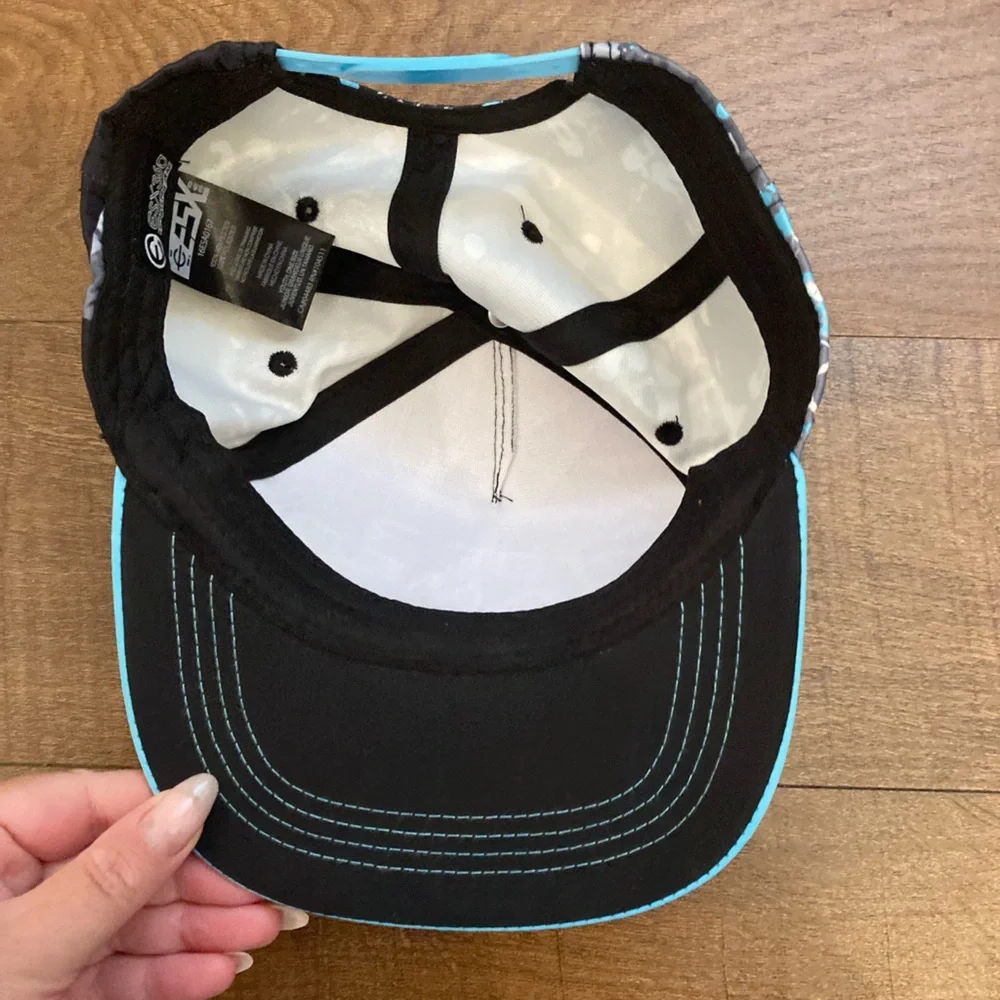 Kids ‘Cyber Gamer’ Snapback Cap in Black and Light Blue NWOT